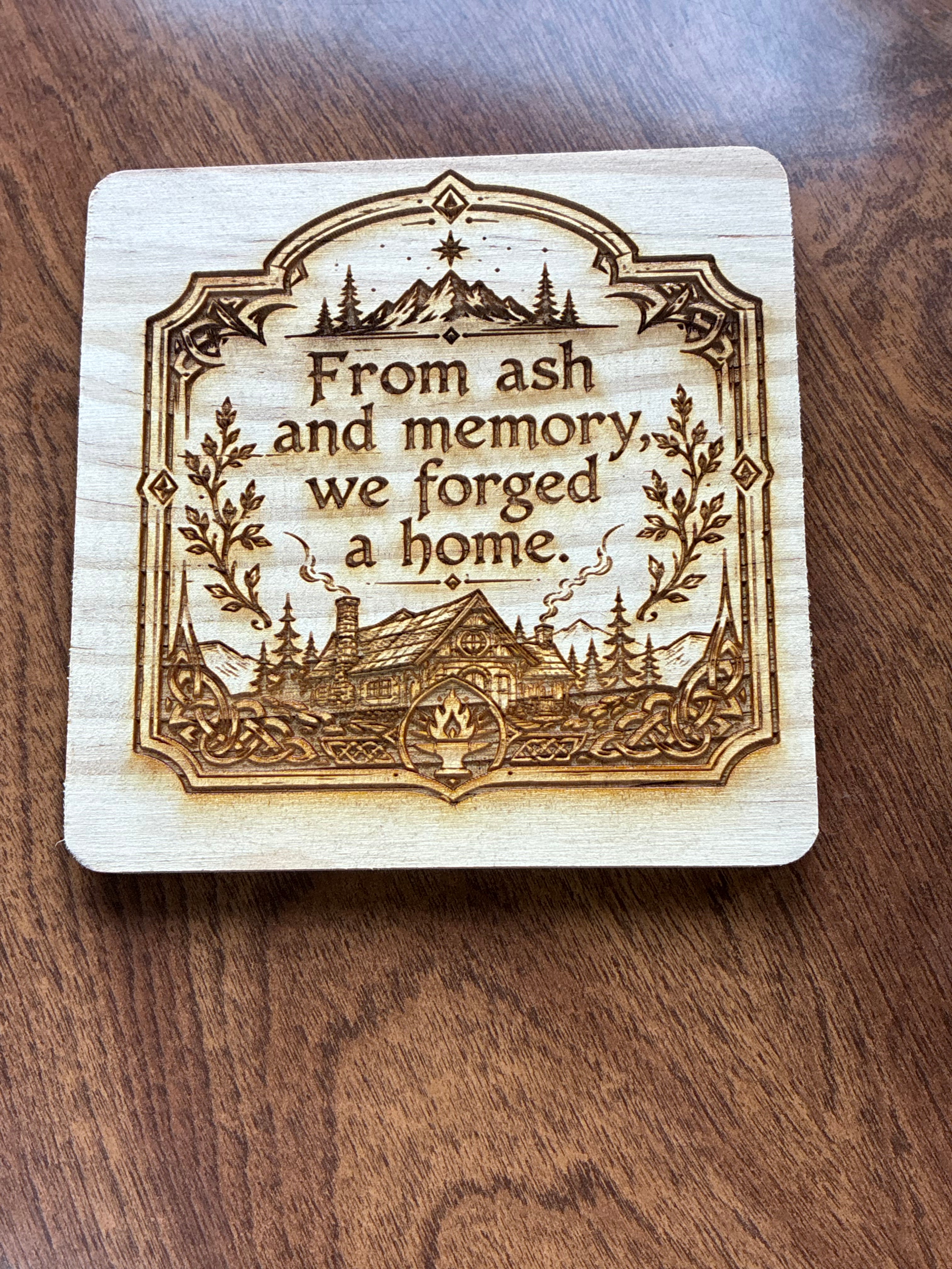 Forged home coaster wood
