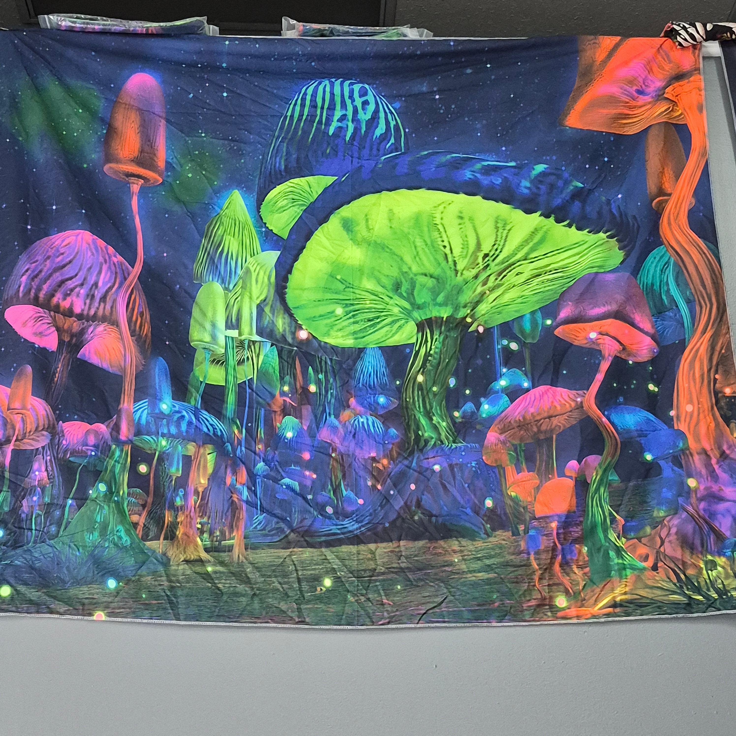 Green mushroom tapestry