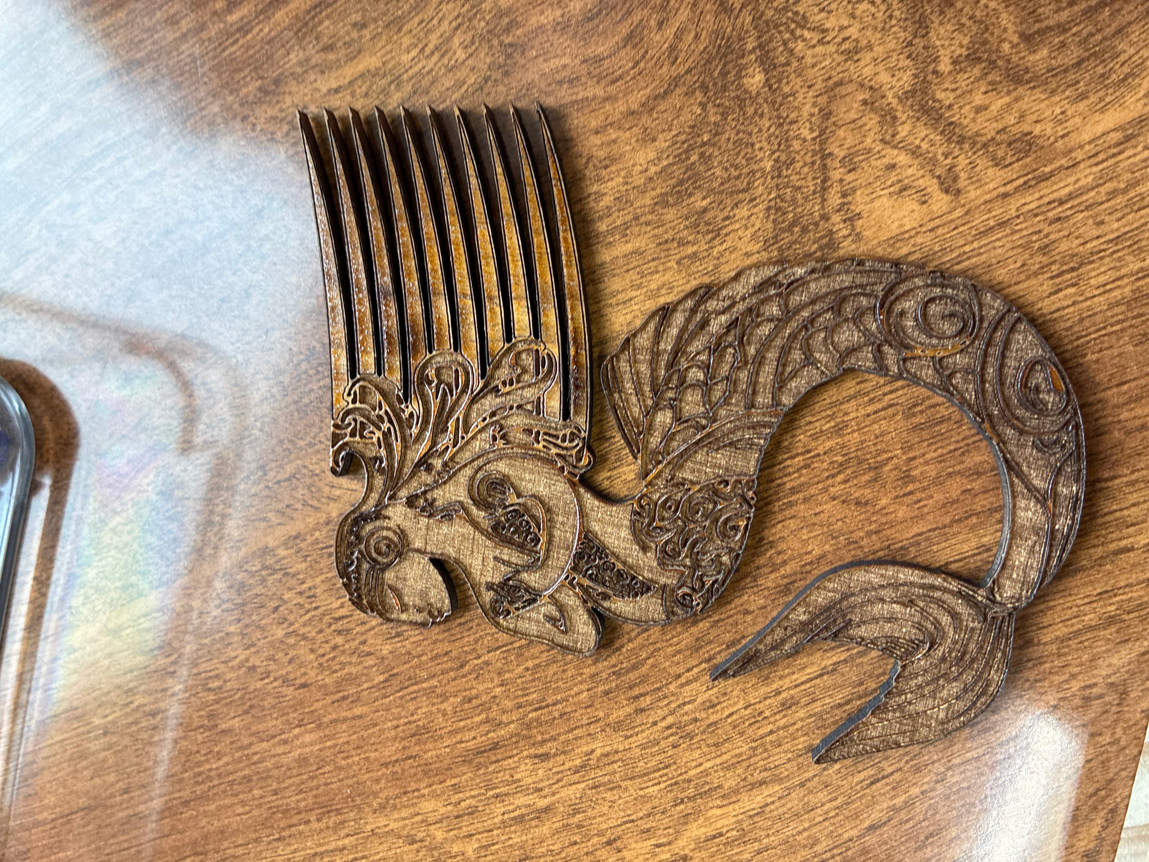 Mermaid comb wood